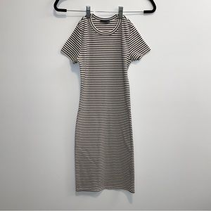 Soprano Black & Ivory Striped Mini Dress Size S